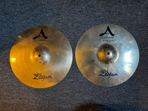 Used Zildjian A Custom 14" Hi Hats T-1098g B-1250g