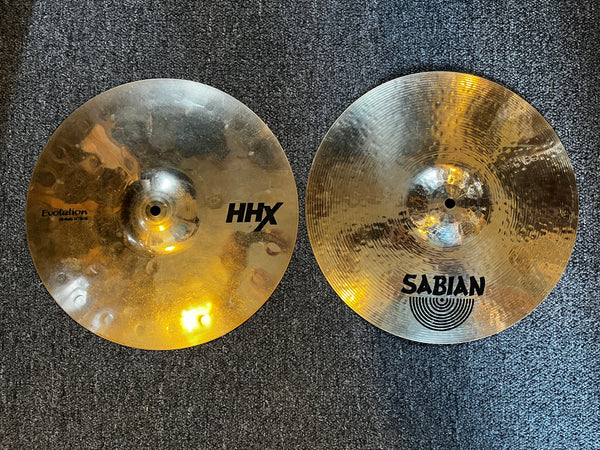 Used Sabian HHX Evolution 14" Hi Hats T-982g B-1370g