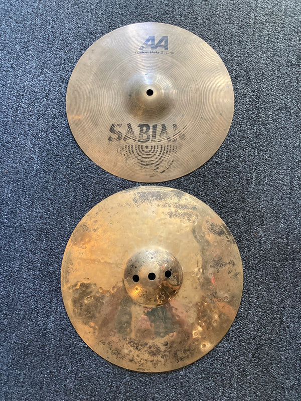 Used Sabian AA Fusion 13" Hi Hats T-886g B-1400g