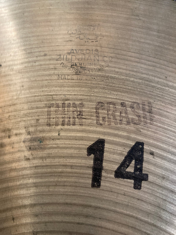 Used Zildjian A Hollow Logo Thin 14" Crash 764g