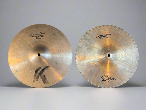 Used Zildjian K Custom Dark Top & A Mastersound Bottom 14" Hi Hats T-810g B-1128g