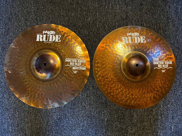Used Paiste Rude Sound Edge 14" Hi Hats T-886 B-1150g