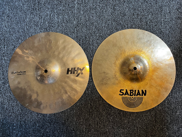 Used Sabian HHX Evolution 13" Hi Hats T-912g B-1256g