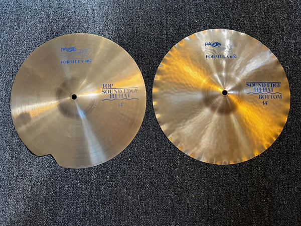Used Paiste Formula 602 Blue Label Sound Edge 14" Hi Hats T-840g B-1000g
