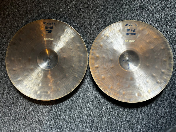 Used Bosphorus 25th Anniversary Prototype 14" Hi Hats T-744g B-896g
